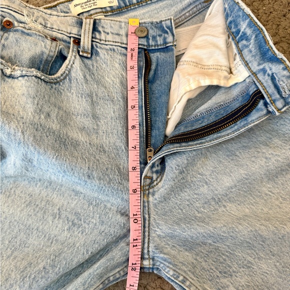 Abercrombie &Fitch The ‘90s Straight Ultra High Rise 27/4R Curve Love Blue Jeans - Picture 6 of 11